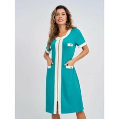 Халат RENTEXSTYLE, размер 48, зеленый, голубой