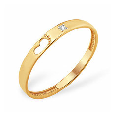 Кольцо VOROBYEVA, красное золото, 585 проба, фианит, размер 17