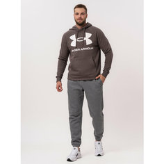 Худи спортивное Under Armour Rival Fleece Big Logo Hoodie, размер LG, , серый/белый