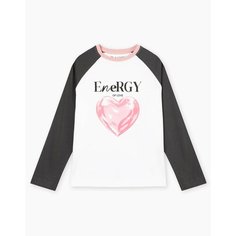 Лонгслив Gloria Jeans, размер 3-4г/104, белый, серый