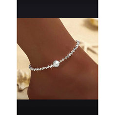 Браслет на ногу, длина 22 см, серебряный Beauty Charmes