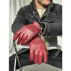 Перчатки Hard Skin Натуральная кожа, размер M, бордовый