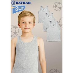 Майка BAYKAR, 3 шт., размер 4-134/140, серый