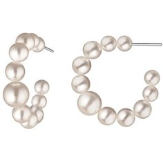 Серьги Phenomenal Studio, жемчуг Swarovski синтетический, серебряный, белый