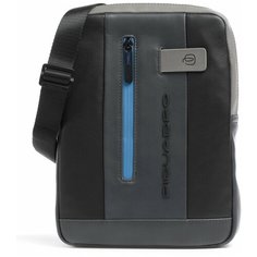 Сумка мессенджер PIQUADRO Urban, фактура гладкая, матовая, серый/черный