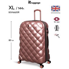 Чемодан IT Luggage, 144 л, размер L+, розовый