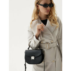 Сумка кросс-боди Afina, фактура зернистая, тиснение, черная