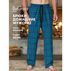 Брюки BeGood Новый год, размер 58-60, голубой