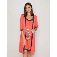 Халат Style Margo, размер 44, коралловый