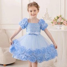 Платье, размер 120, голубой Max Garment