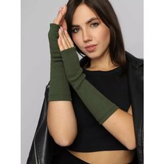 Митенки Fashion Margo, размер 7.5, серый, зеленый