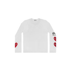 Лонгслив Comme des Garcons PLAY 3 Heart, размер L, , белый