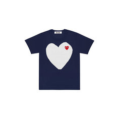 Футболка Comme des Garcons PLAY Large White Heart, размер XXL, синий
