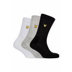 Носки Lyle & Scott Hamilton, комплект, 3 пары, размер 40-46, белый/серый/черный