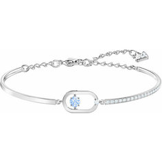 Жесткий браслет SWAROVSKI, кристаллы Swarovski, размер 16 см, серебристый/синий