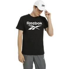 Футболка спортивная Reebok IDENTITY STACKED L, 1 шт., размер M, чёрный