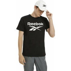 Футболка спортивная Reebok IDENTITY STACKED L, 1 шт., размер L, чёрный