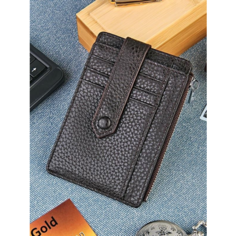 Картхолдер Skin, фактура зернистая, dark brown