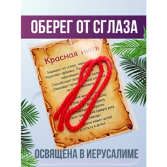 Славянский оберег, Браслет-нить, 1 шт., размер 30 см, размер one size, диаметр 15 см, красный Мастерская колдуна