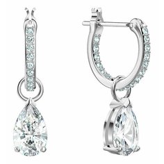 Серьги с подвесками SWAROVSKI, кристаллы Swarovski, размер 20 мм, серебристый