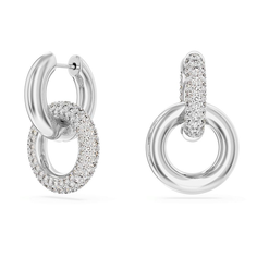 Серьги с подвесками SWAROVSKI, кристаллы Swarovski, размер 27 мм, серебристый
