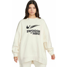 Свитшот NIKE W NSW FLC OS CREW GLS, размер S, , белый