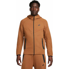 Толстовка NIKE M NK TCH FLC FZ WR HOODIE, размер S, , коричневый