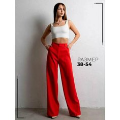 Брюки палаццо Красные на Новый год, размер 42, красный Luxe Chic