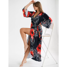 Халат Текстильный Край, размер 48, красный