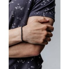 Браслет-нить CHEPIKOVA accessories, вулканическая лава, 1 шт., размер 17 см, размер one size, черный