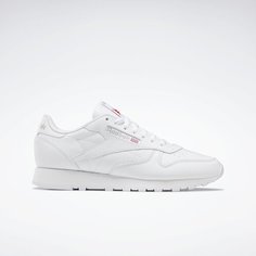 Кроссовки Reebok Classic Leather, полнота F (EU)/ на среднюю стопу, размер 7 US, white/white/pure grey 3
