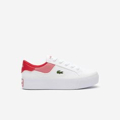 Кеды LACOSTE, размер 6.5, белый-красный