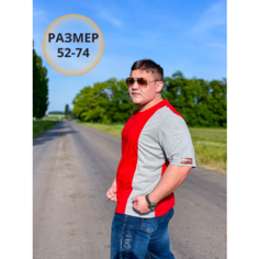 Футболка Bloke Big, размер 68-70, красный/серый