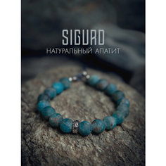 Браслет-нить SIGURD, апатит, 1 шт., размер 16 см, бирюзовый, коричневый, бежевый, голубой, синий