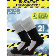 Термоноски HOBBY LINE, комплект, 2 пары, размер 25, черный