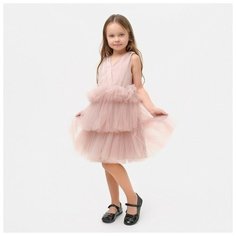Платье Kaftan Новый год, размер 110/116, пыльно-розовый