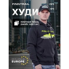 Худи Finntrail Футер с начёсом, размер XL, , черный матовый