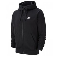 Толстовка спортивная NIKE NSW CLUB FZ FT HOODIE, размер S, , черный