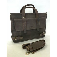 Портфель Black Buffalo Bags, фактура матовая, коричневый