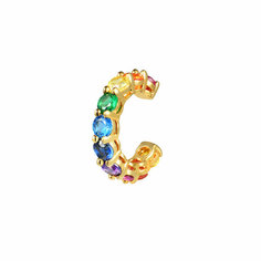 Серьги каффы WANNA?BE!, фианит, мультиколор Wannabe