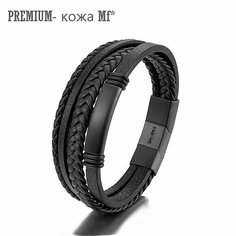 Плетеный браслет Sharks Jewelry, металл, 1 шт., размер 18.5 см, размер S, черный