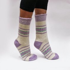 Носки Русская шерсть, размер 38-40, лаванда