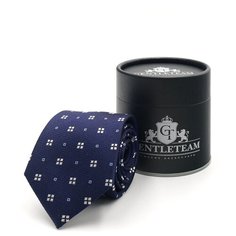 Галстук GENTLETEAM, синий, белый