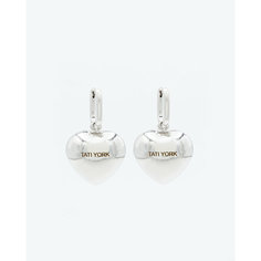 Серьги TATI YORK, размер 25 мм, серебристый