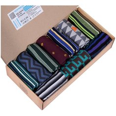 Носки MoscowSocksClub, комплект, 10 пар, размер 27, полосатый
