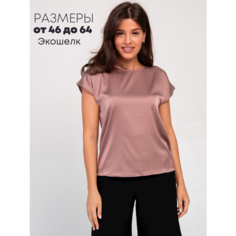 Футболка IHOMELUX Блузка "Base", 1 шт., размер 62, кофейный