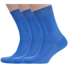 Носки RuSocks, комплект, 3 пары, размер 25 (38-40), рис. 03, темно-голубой