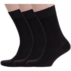 Носки RuSocks, комплект, 3 пары, размер 29 (44-45), рис. 03, черный