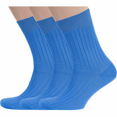 Носки RuSocks, комплект, 3 пары, размер 29 (44-45), рис. 01, темно-голубой