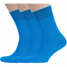 Носки RuSocks, комплект, 3 пары, размер 25 (38-40), рис. 01, темно-бирюзовый
